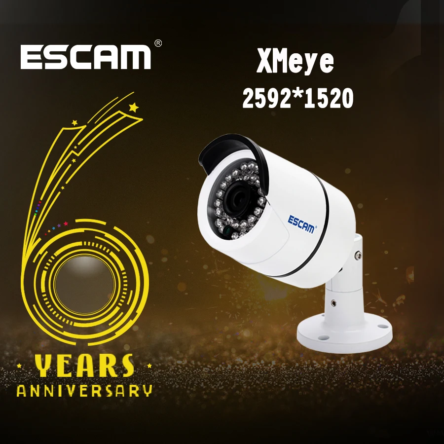 Escam QD410 Болтовая IP-камера H.265 4 МП 1520P Onvif P2P ИК наружная камера видеонаблюдения с