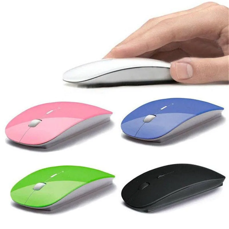 

1pcs Green wireless mouse for laptop mac 2.4G USB Receiver Slim Adjustable Ultra thin Computer Mouse