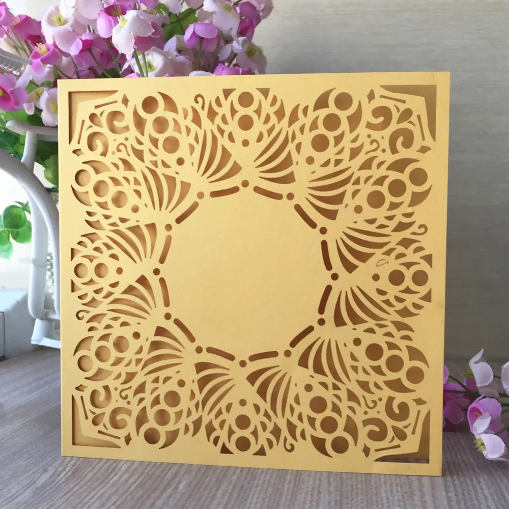 Buy 30Pcs/lot Laser Cut Wedding Invitation Card Holder