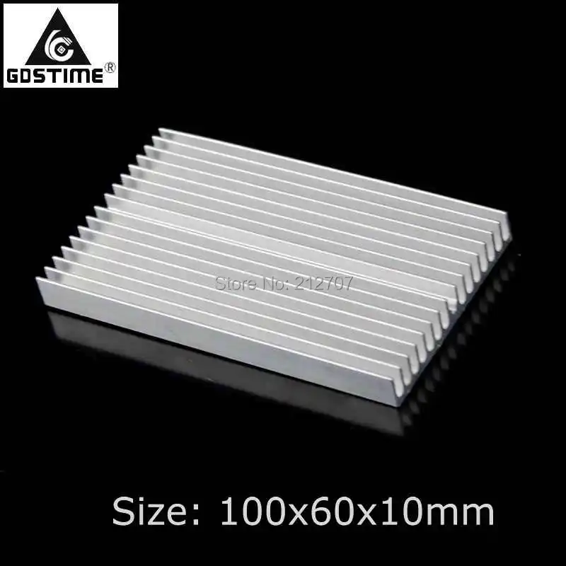 2PCS Gdstime 100mm x 60mm x10mm Aluminium Heat Sink Radiator Heatsink