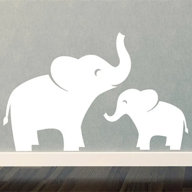 Mom Baby Elephant Wall Decal Set Jungle Safari Children Boy Mom Baby Elephant Wall Decal Set Jungle Safari Children Boy