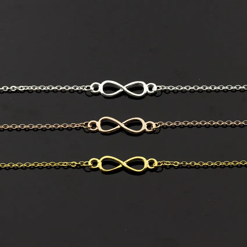 

Infinity Symbol Charm Bracelets For Women Girls Rose Gold Silver Stainless Steel Chain Female Bracelet Fashion Jewelry