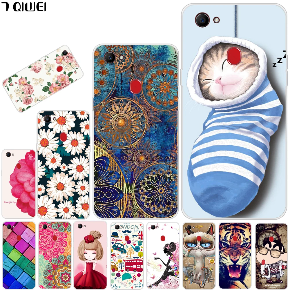 

For OPPO F7 Case Silicone Soft Fashion Phone Case For OPPO F7 Cover TPU Lion Flower Fundas For Oppo F7 F 7 oppof7 Slim Cases