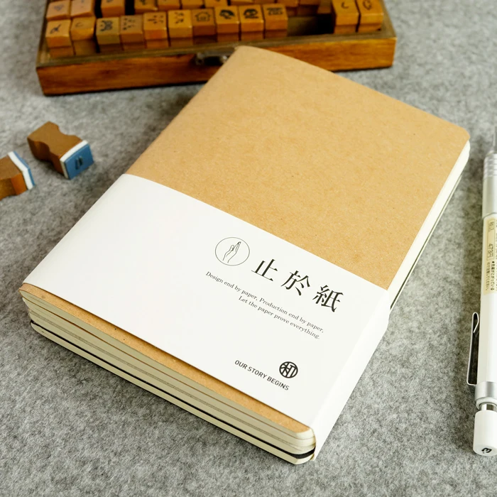 

A6 Vintage blank book with line notebook notepad portable book 4books/ set 104*140mm