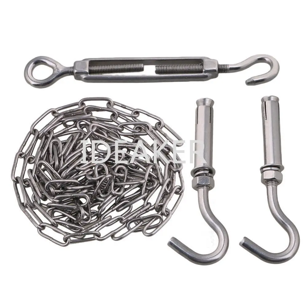M3 300CM 304 Stainless Steel Silver Turnbuckle Chain Set Load 60KG | Инструменты