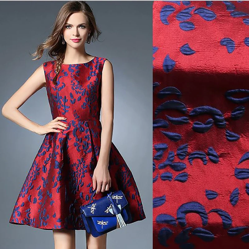 

140cm width France Imported Metallic Jacquard Brocade Fabric,3D jacquard yarn dyed fabric patchwork for Women Coat Dress Skirt
