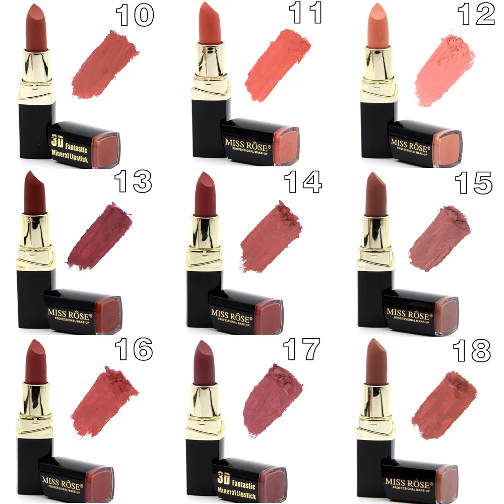 MISS ROSE 3D Фантастическая матовая искусственная бархатная помада 24 цвета