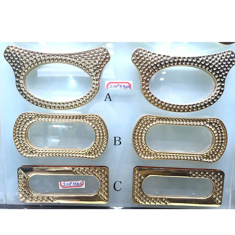 large Light Gold Round Rectangle Grommet purse handles in Bag Parts