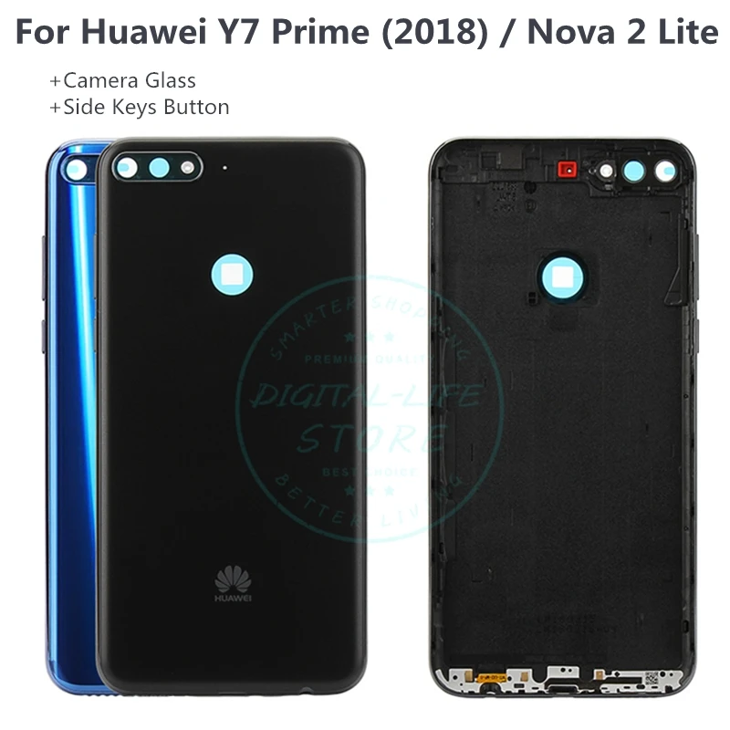 Для Huawei Y7 Prime 2018 оригинальная задняя крышка батарейного отсека кнопка