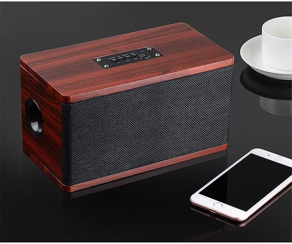 Wireless Sound Bar Stereo Bluetooth Subwoofer Speaker Wooden Bluetooth