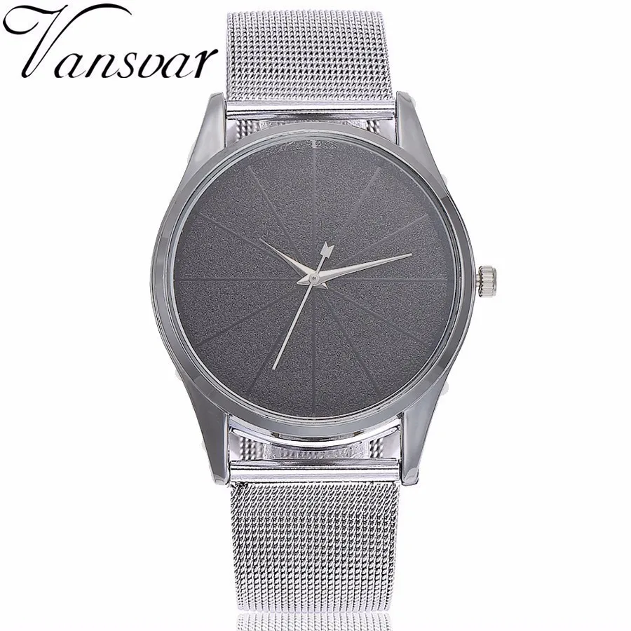 

Fashion Women Silver Mesh Band Watch Luxury Ladies Stainless Steel Quartz Watch Casual Men Clock Vansvar Brand Relogio Feminino
