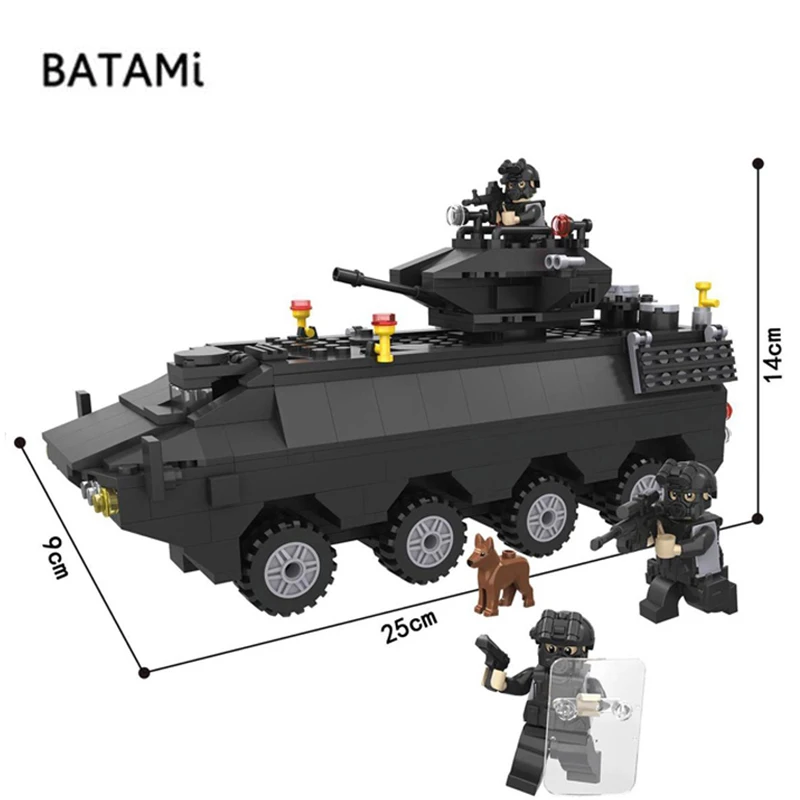 

Model building kits Compatible with Lego city building block city Police Swat Armored car sets 418 pcs 3 Bricks minfigures toys