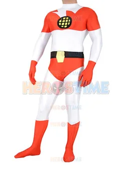 

White & Orange Captain Planet Costume Spandex Halloween Cosplay Superhero Costume Show Zentai Suit Free Shipping