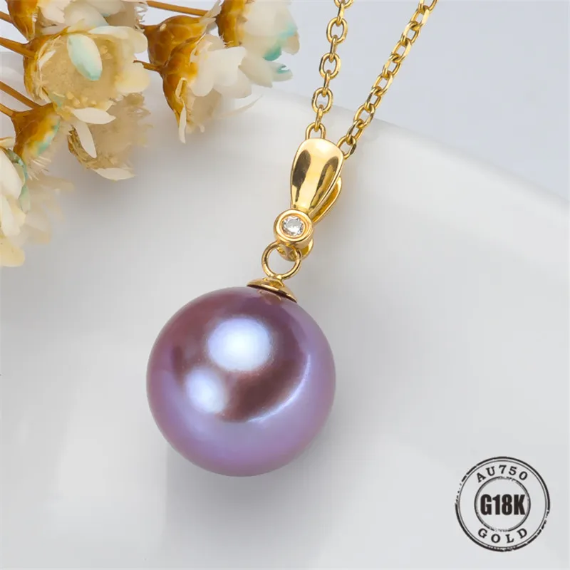 

DIY Accessories AU750 G18K Yellow Gold Pendant Jewelry Findings Blank Pendants Bracket Natural Pearl Cap Bracket