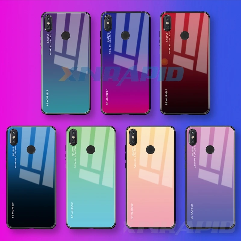 Градиентный чехол из закаленного стекла для Xiaomi Redmi K20 Pro MI 9T защитный Note 7 5 6 Mi8 Mi 9 A2