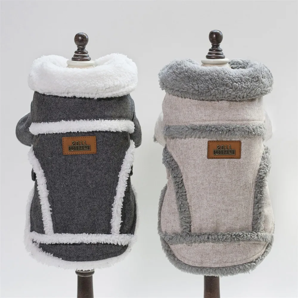 Теплая одежда с принтом в виде собак для маленьких собак ветрозащитный зимний Pet курта для собак подкладке одежда на Хлопчатобумажной Подкладке одежда для щенков жилет одежда для Йорка Чихуахуа Одежда
