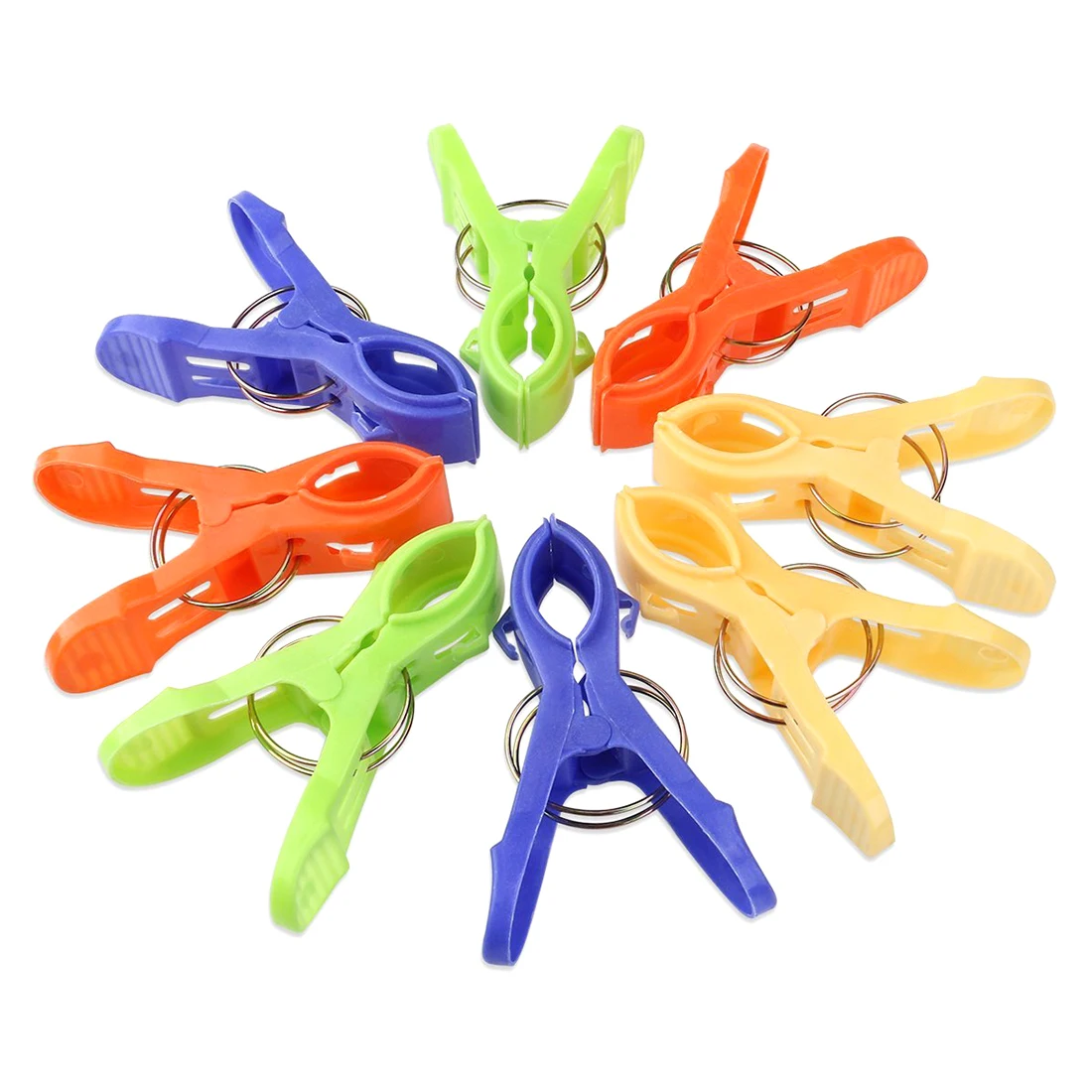 8pcs Plastic Beach Towel Clips Quilt Clips Yellow, green, blue, orange