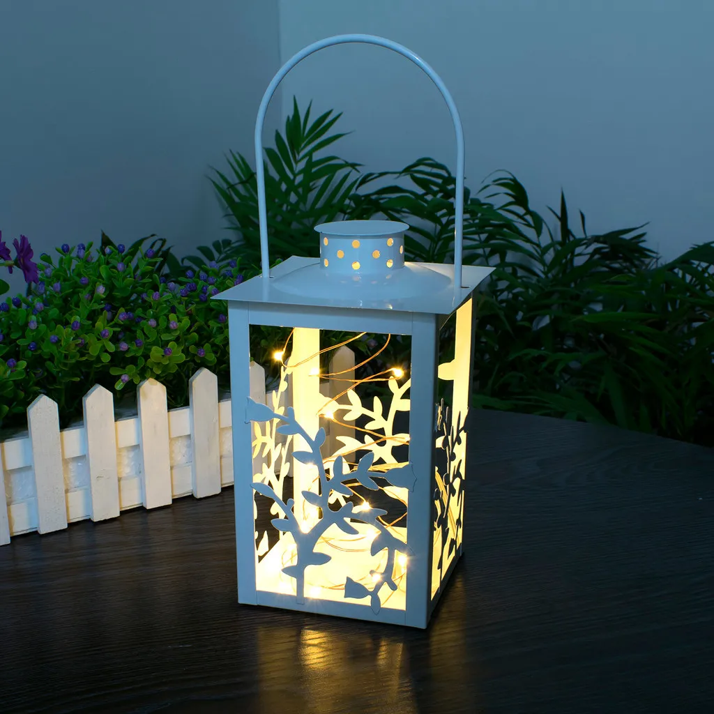 

Hanging Lantern Brushed Vintage LED Light Fairy Light Indoor Outdoor Decor Iron Art Festival Candlestick lamp Easy to Use