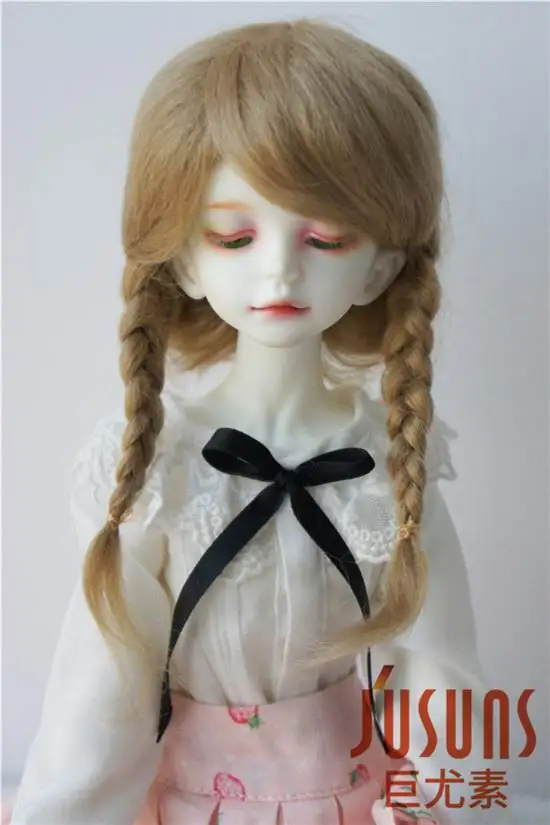 JD018 1/4 1/3 красивые мохер BJD парики Размер 7-8 дюймов 8-9 дюймов Ана оплетка кукла волосы модные куклы аксессуары - Цвет: 7-8inchAshblond