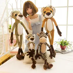 Новое поступление, прекрасный мультфильм лев, леопард, тигр, жираф плюшевые игрушки бросить подушку украшения дома игрушка подарок на день