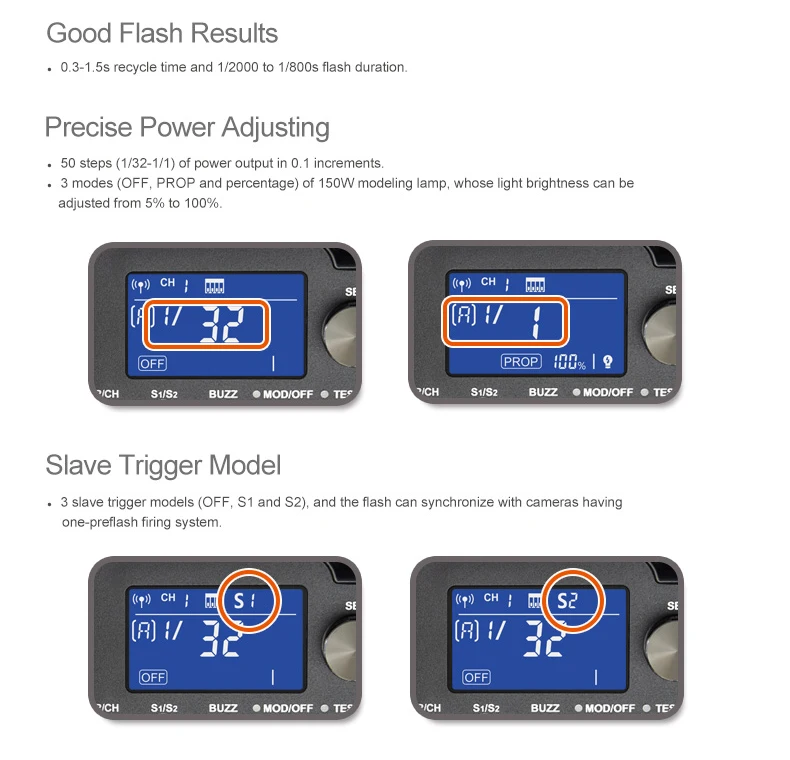 Godox QS400II 400Ws стробоскопический светильник для моделирования вспышки, 5600K Цветовая температура вспышки