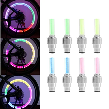 

2Pcs Bike Lights Bicycle Tyre Tire Valve Cap Wheel Spokes LED Light 4 Color