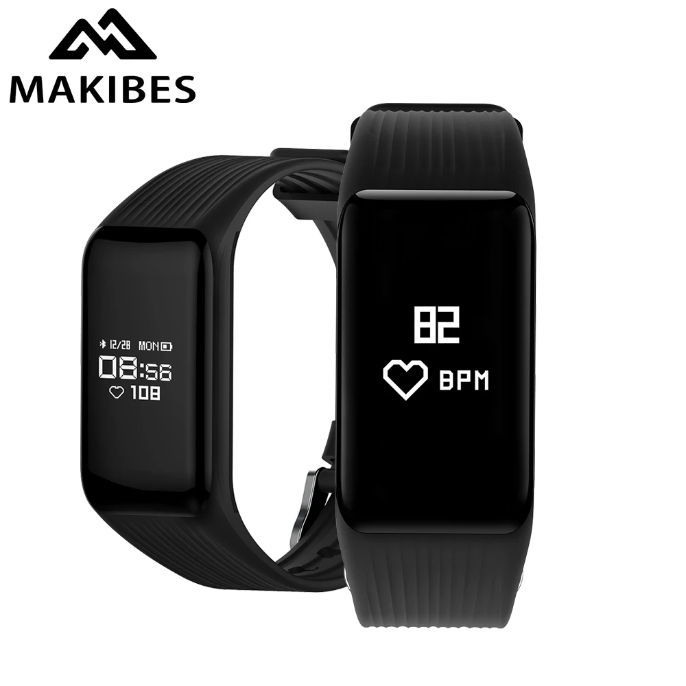 Новый Makibes HR2 Bluetooth 4 0 Для мужчин женщин умный Браслет Фитнес трекер непрерывной
