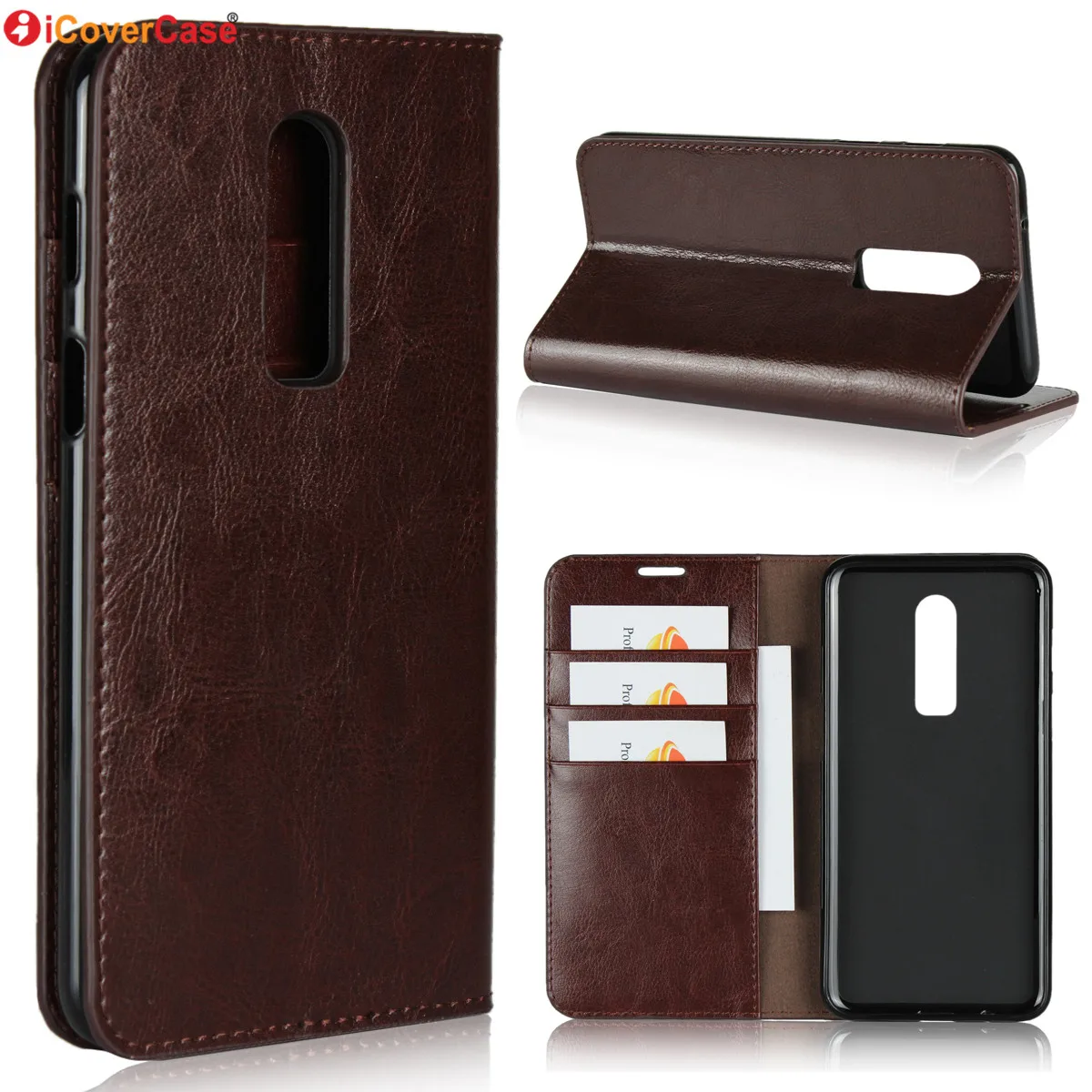 Luxury Leather Cases For Oneplus 6 One Plus Six Case Wallet Cover ...