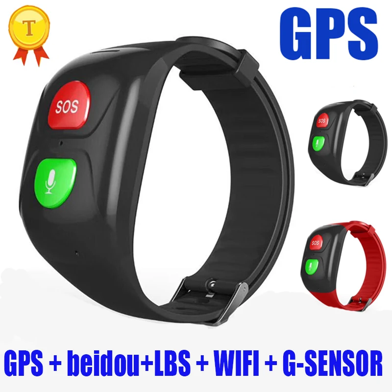 Tanie 2019 inteligentny zegarek starzy mężczyźni kobiety GPS bezpieczna bransoletka z nadajnikiem SOS zadzwoń taśma monitora tętna nadgarstek wodoodporny smartwatch sportowy