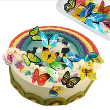 42 шт./лот смешанные бабочки съедобные клейкие вафли рисовая бумага торт кекс топперы для украшения торта пирог на день рождения или свадьбу инструменты