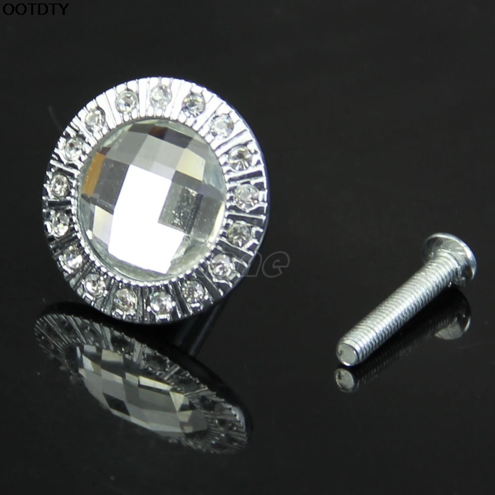 

1x Round Clear Crystal Cabinet Drawer Knob Pull Kitchen Handle Wardrobe Hardware