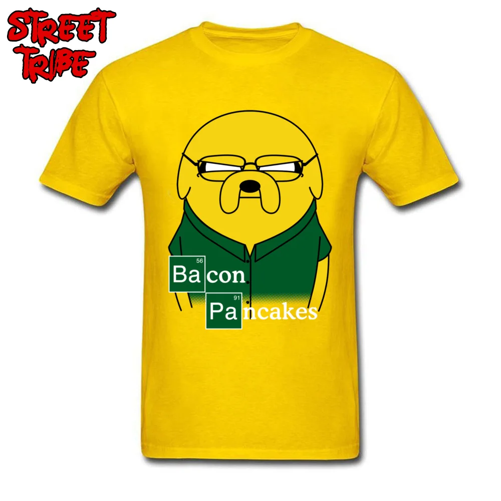 Bacon Pancakes Summer T-Shirt for Men 100% Cotton Fabric April FOOL DAY Tops & Tees Tshirts Short Sleeve Hot Sale Round Neck Bacon Pancakes yellow