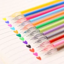 12 Цвета Алмазная гелевая ручка Набор сменных стержней 0,38 мм милые цветные чернила Заправка для маркер для письма креативные Канцтовары офисный школьный поставки