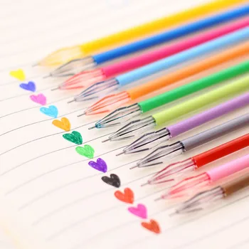 

12Colors Diamond Gel Pen Refills Set 0.38mm Cute Colorful Ink Refill for Writing Marker Creative Stationery Office School Supply