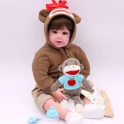 Новая кукла реборн с хлопком тела силикона Кукла реборн плюшевые игрушки обезьяны Playmate очаровательны реалистичные одежда для малышей Bonecas