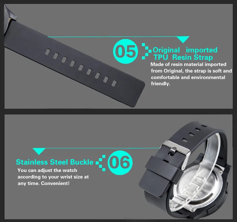 Новые мужские часы, модные водонепроницаемые мужские часы с ЖК-дисплеем для мальчиков, цифровые часы с секундомером и датой, резиновые спортивные наручные часы, мужские часы