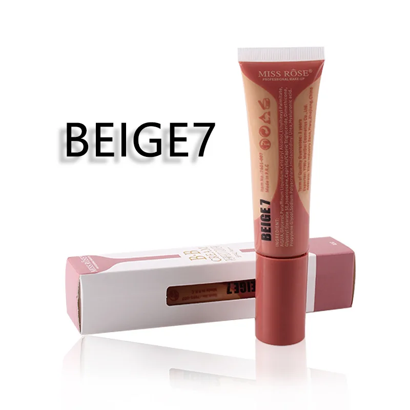 BEIGE 7 MISS ROSE тональный крем для лица Восстанавливающий, увлажняющий BB крем-основа для макияжа - Цвет: BEIGE 7