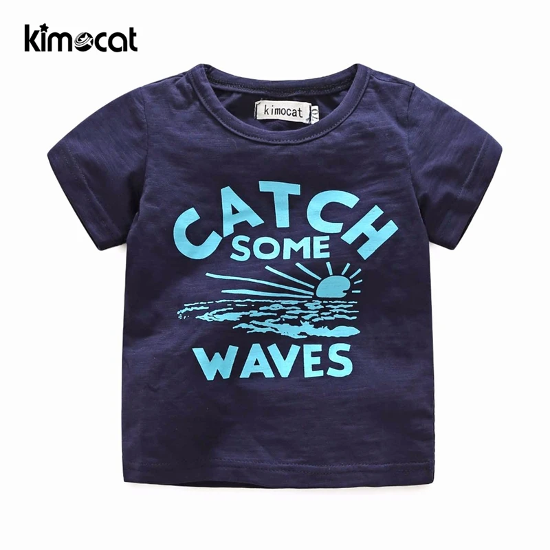 Kimocat летний комплект для мальчиков из 2 предметов футболка + комбинезоны с