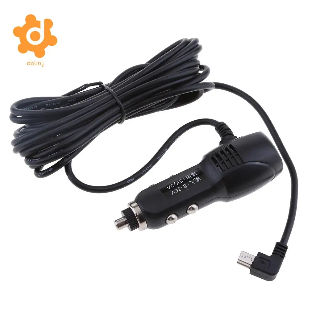 dolity DC8/36V to 5V2A Car Lighter Charger Quick Charge Mini USB Left Cable GPS DVR