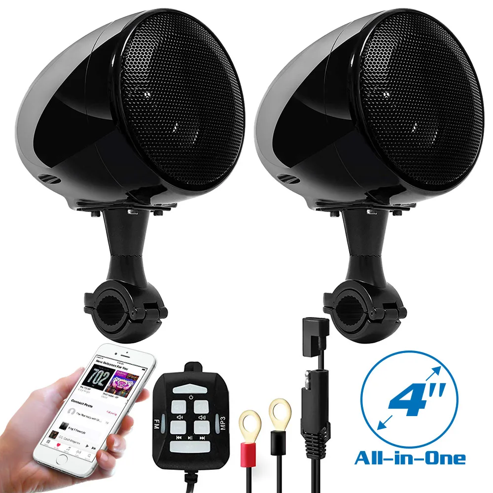Fodsports мотоцикл Bluetooth динамик 4 дюйма 300 Вт MP3 звуковая система аудио плеер