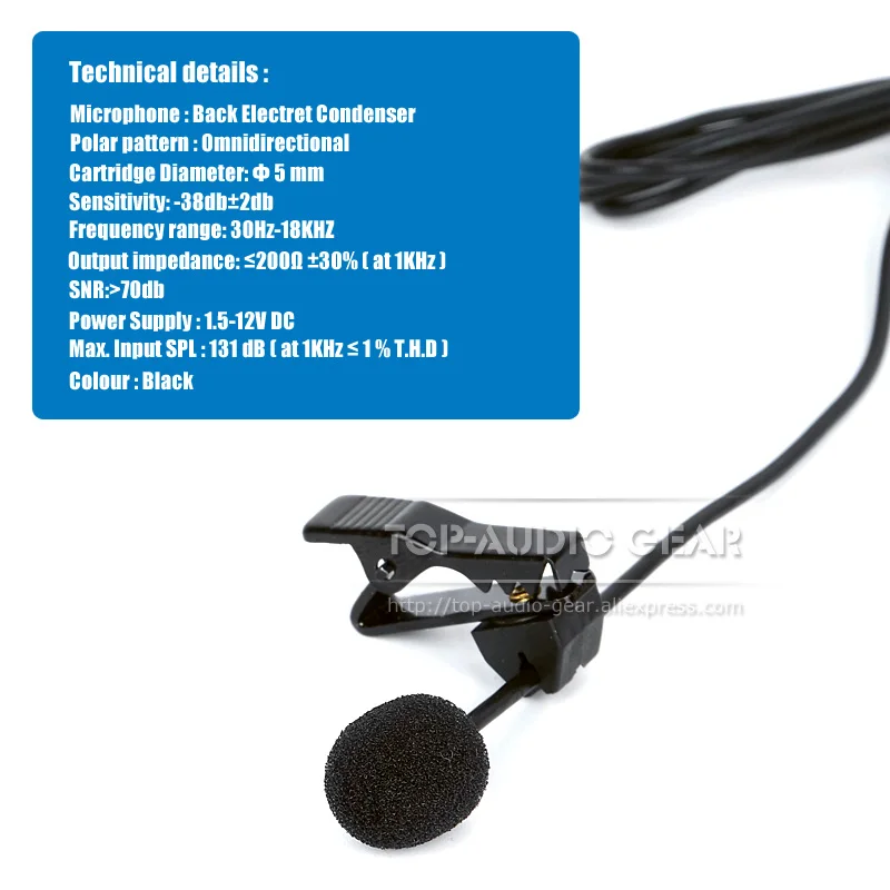 Петличный нагрудный микрофон с зажимом для Sennheiser ew152 ew300 ew512 ew572 ew312 G3 EM 100