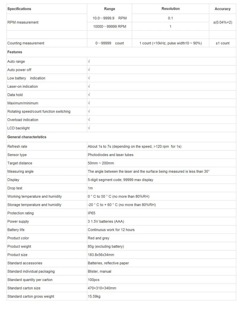 Cheap Instrumentos de medição de velocidade
