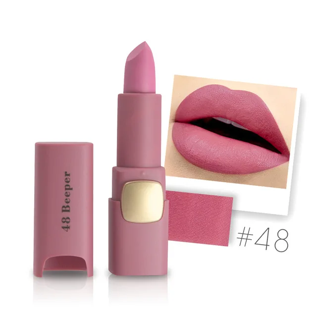 48 Beeper Nude Miss Rose Matte Lipstick Long Lasting Kyliejenner Lipstick Cosmetics Mate Lipstick Waterproof Lipsticks For Women Tint - Цвет: 48 Beeper