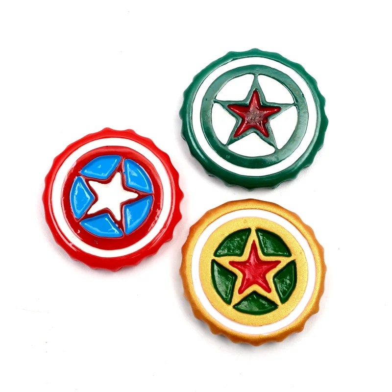 

15Pcs Five-pointed Star Beer Bottle Cap Resin Decoration Craft Flatback Cabochon Embellishments For Scrapbooking Diy Accessori