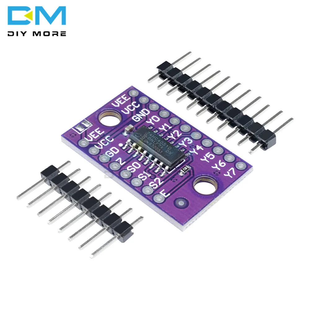 74HC4051 8-канальный сетевой видеорегистратор 8CH-Mux аналоговый мультиплексор, демультиплексор Доска модуль коммутатора для Raspberry Pi