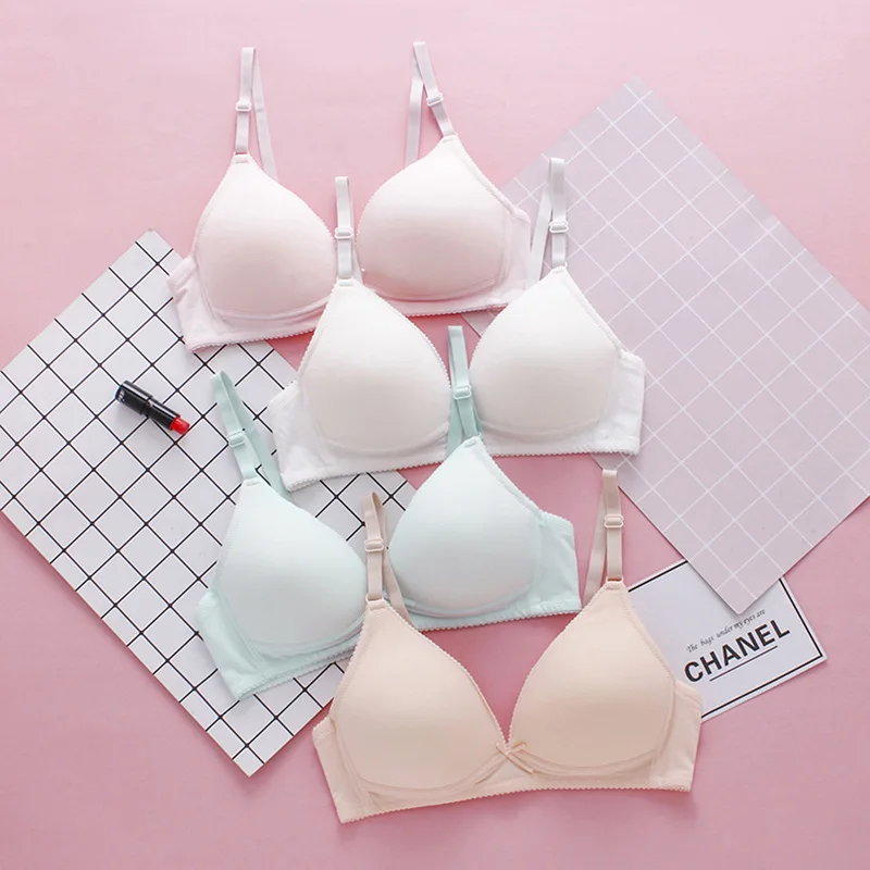 

Child Solid Sports Bra Kids Thin Cup Young Girl Bra Cotton Wireless Thin Cup Underwear Teenage Bra for Children Training Bra