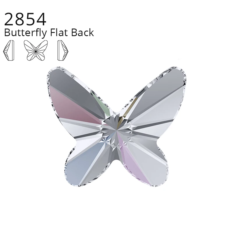 

1PCS Original Crystals from Swarovski 2854 Butterfly Flat Back No Hotfix Flat Back Rhinestone Strass for Nail art Jewelry Making