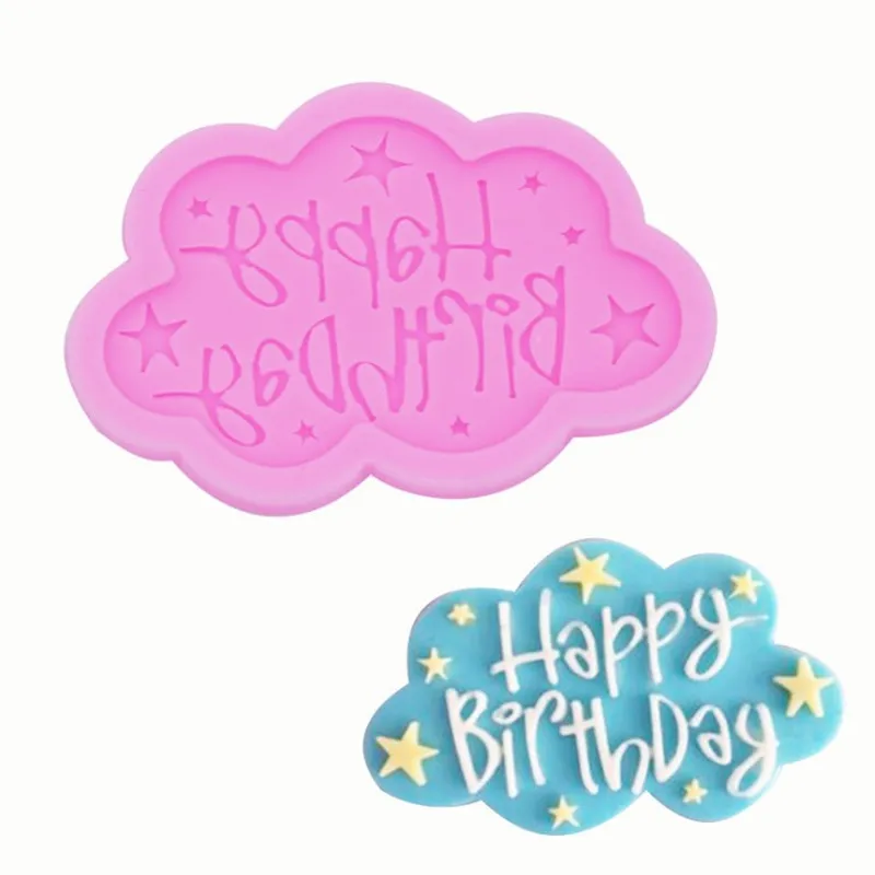 

Happy Birthday Letter Fondant Cake Silicone Mold Chocolate Candy Molds Cookies Pastry Biscuits Mould Baking Cake Decoration Tool