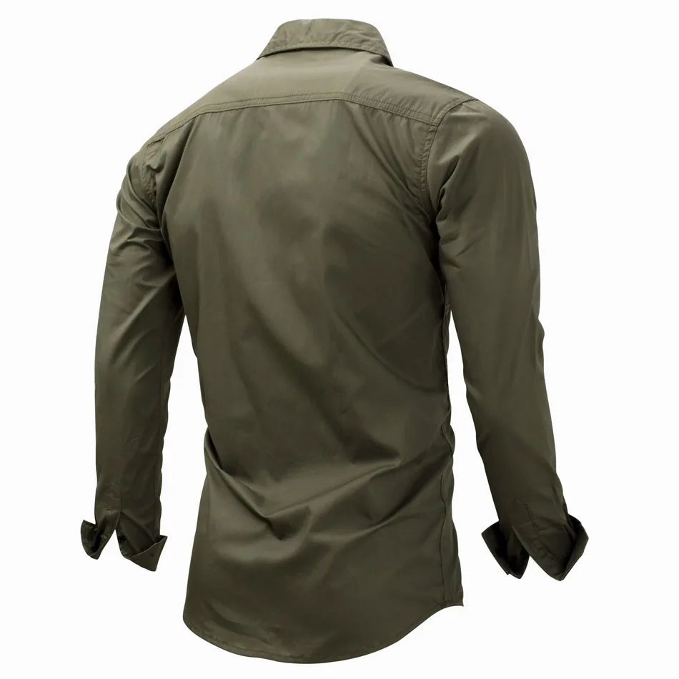Высокое качество мужская приталенная рубашка мужская деловая Мужская рубашка с длинным рукавом армейская Повседневная рубашка с отложным воротником Homme 3XL