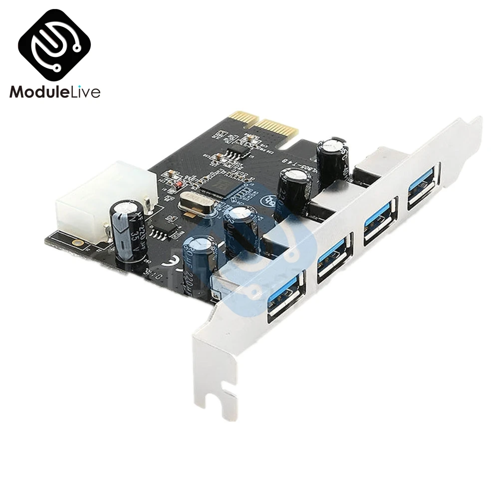 

4 Ports PCI-E Express Card SuperSpeed USB 3.0 PCI-e PCI Express Expansion Adapter Card For Mac Pro